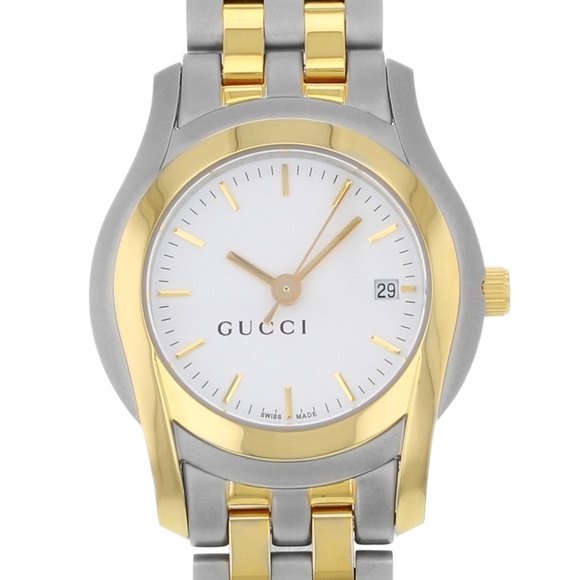 White Dial Two Tone Steel Quartz Ladies Watch - Picture 1 of 5